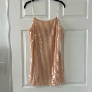 Mango Light pink sequin mini dress